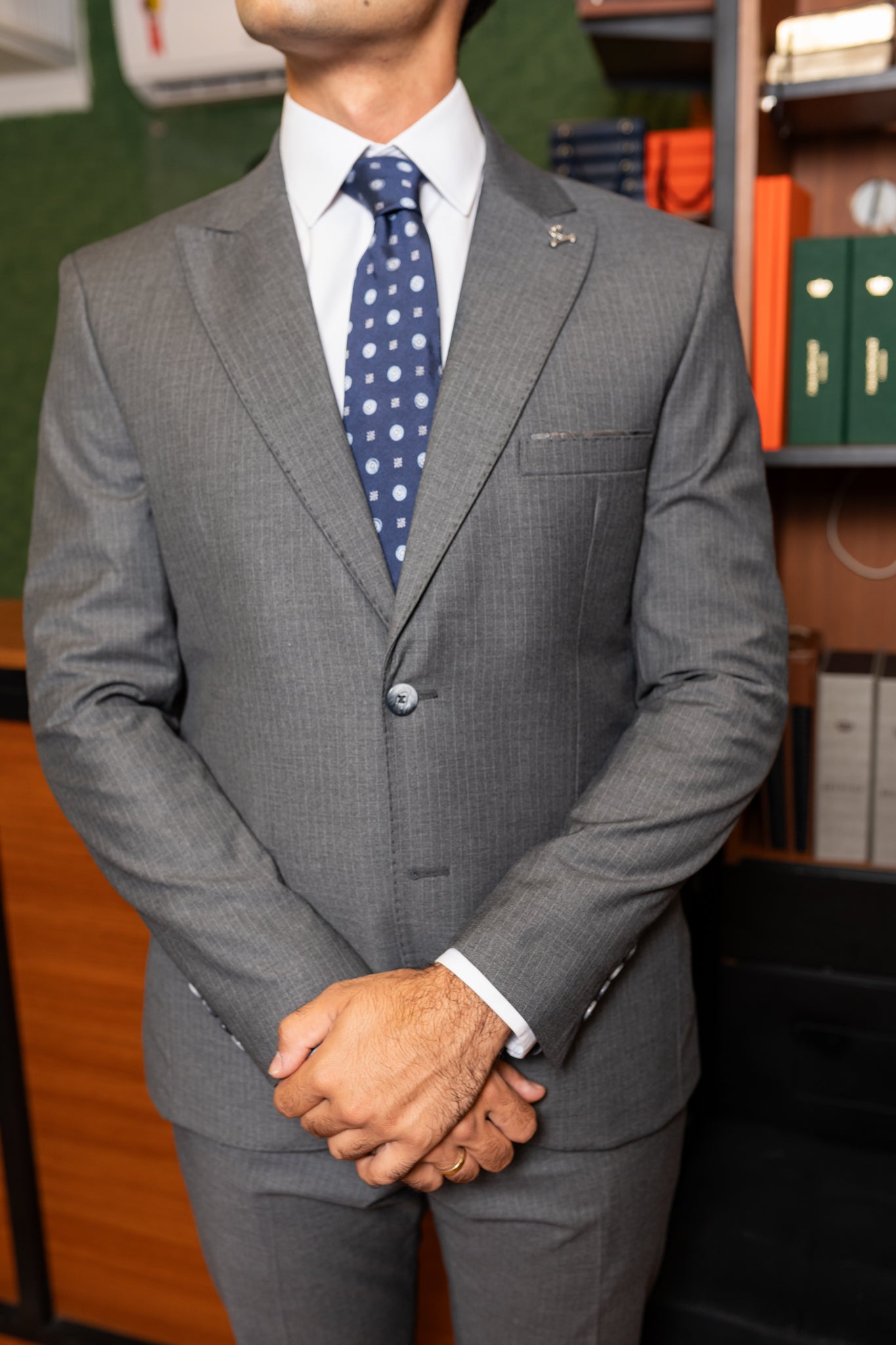 Costume Alfaiataria Chumbo Risca de giz 1125