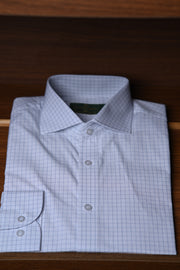 Camisa Fio 80 Branca c/xadrez azul