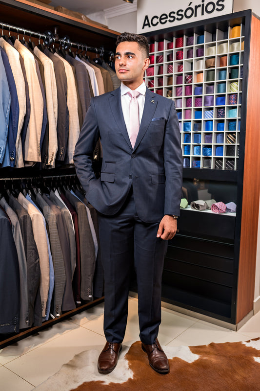 Costume Alfaiataria Clássica Azul noite lã mista