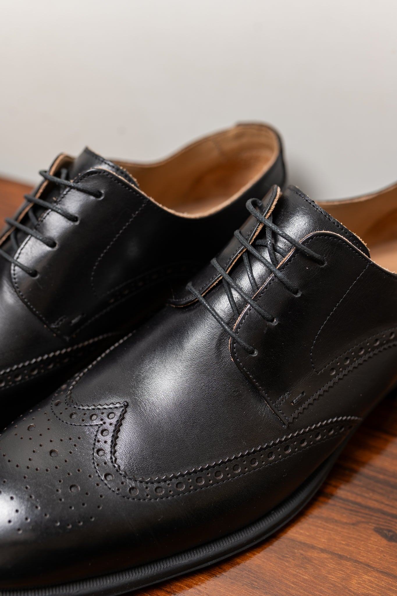 Sapato Social de Couro Sola de borracha Preto brogue