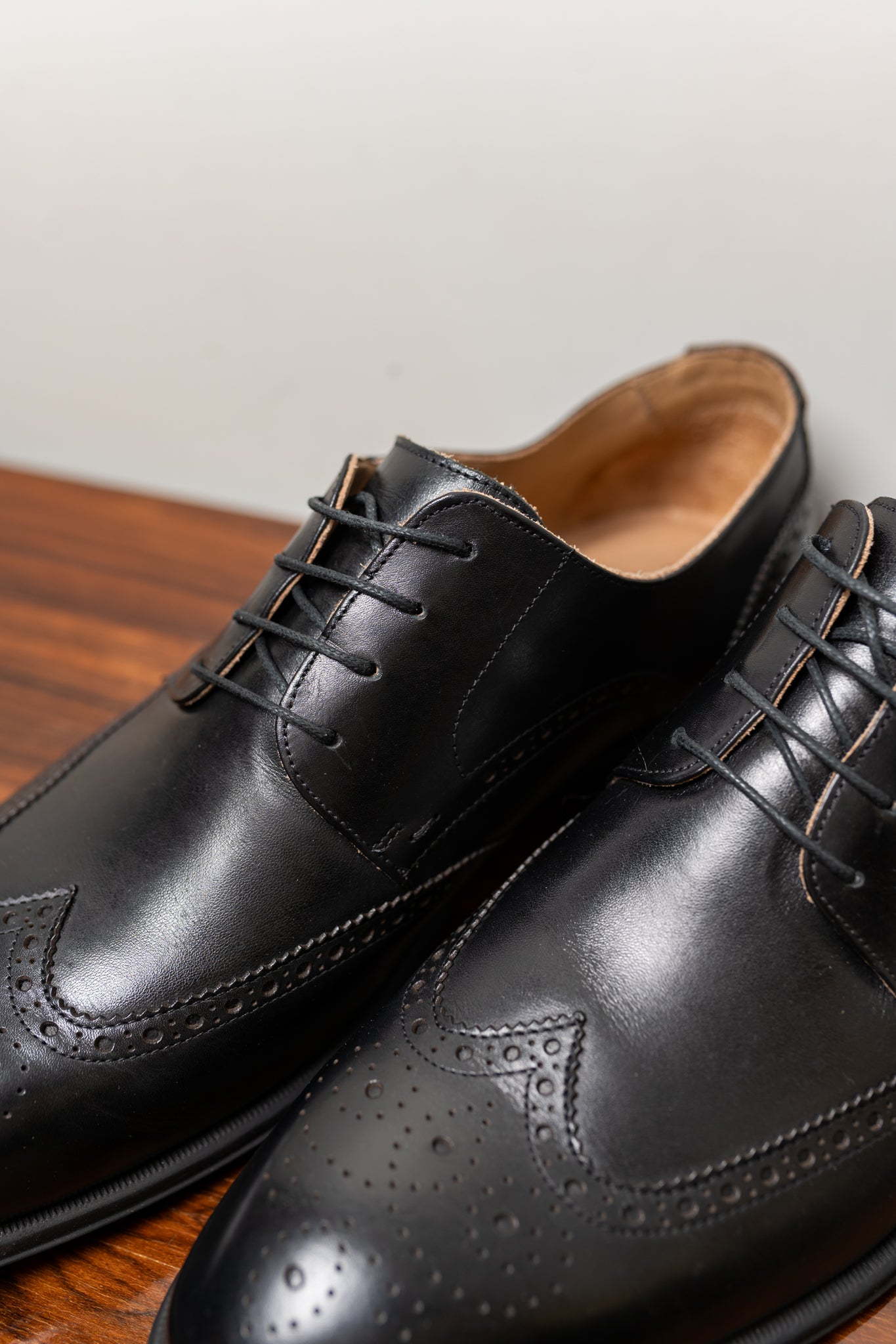 Sapato Social de Couro Sola de borracha Preto brogue