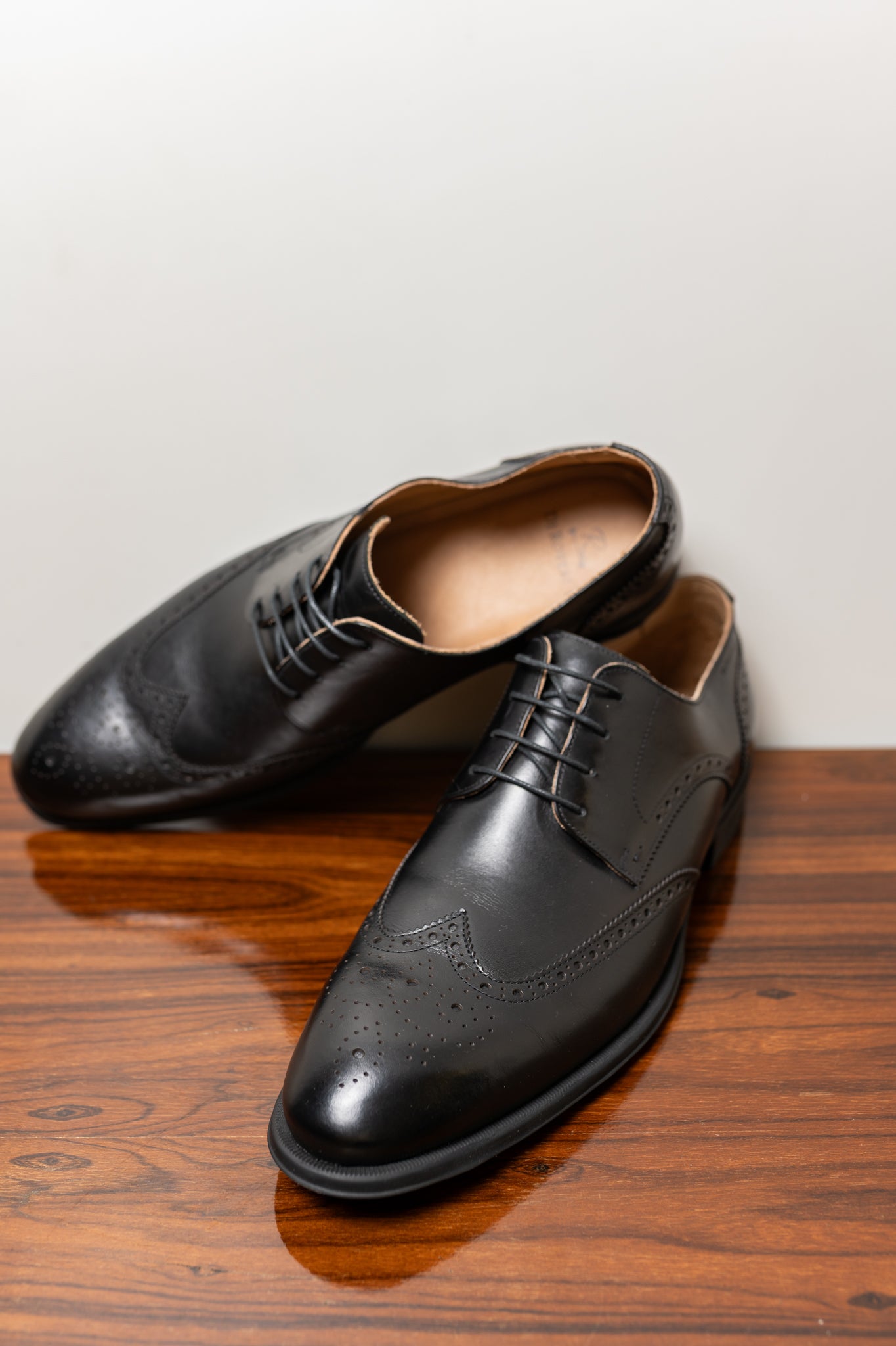 Sapato Social de Couro Sola de borracha Preto brogue