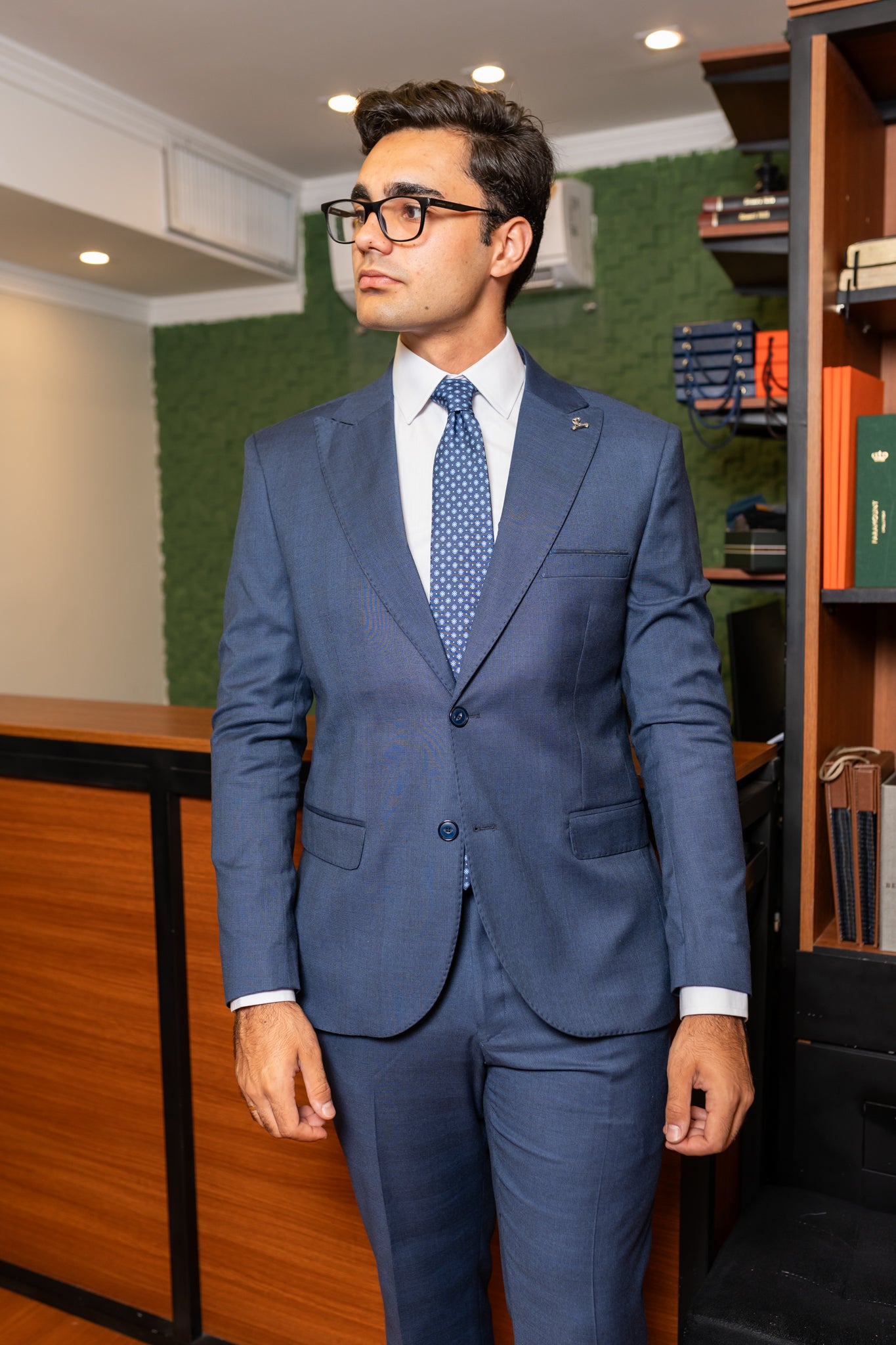 Costume Alfaiataria Azul Xadrez 1125