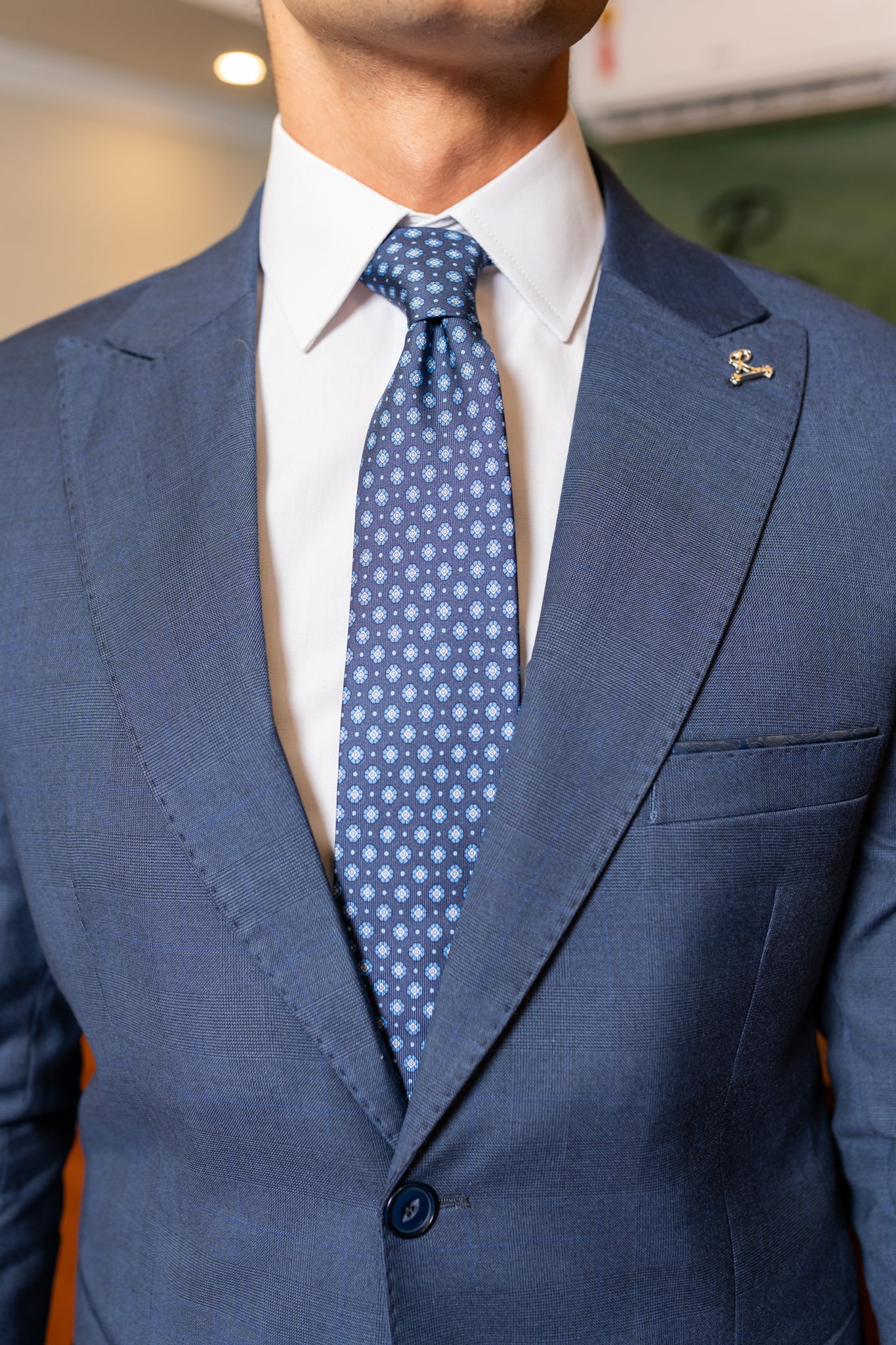 Costume Alfaiataria Azul Xadrez 1125