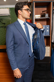 Costume Alfaiataria Azul Xadrez 1125