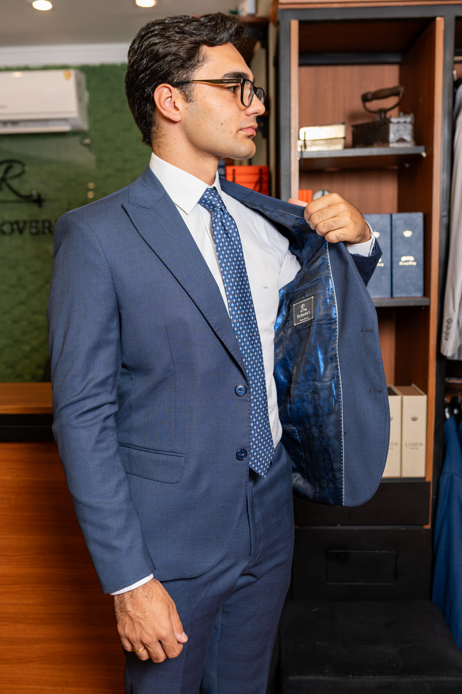 Costume Alfaiataria Azul Xadrez 1125