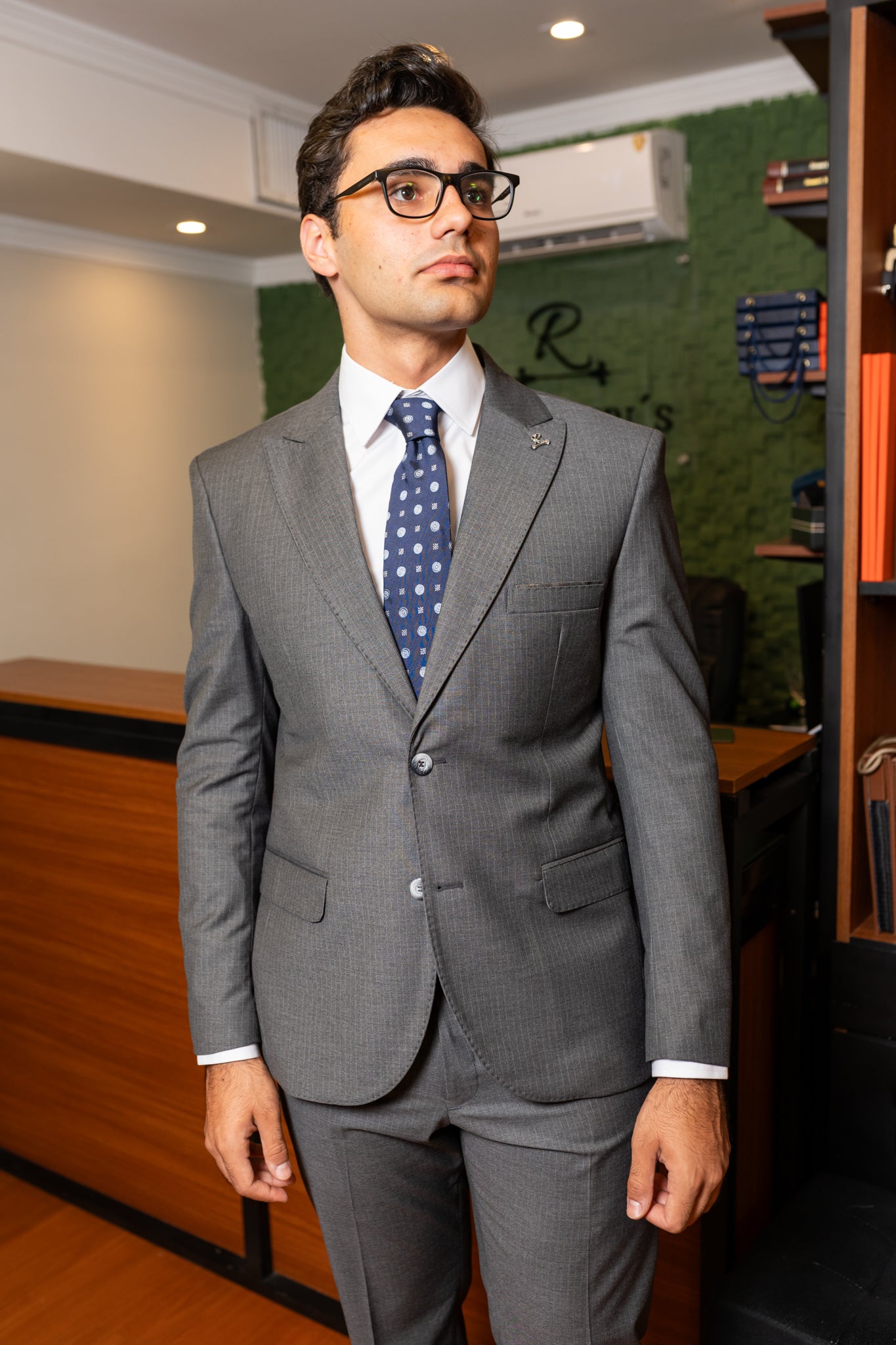 Costume Alfaiataria Chumbo Risca de giz 1125