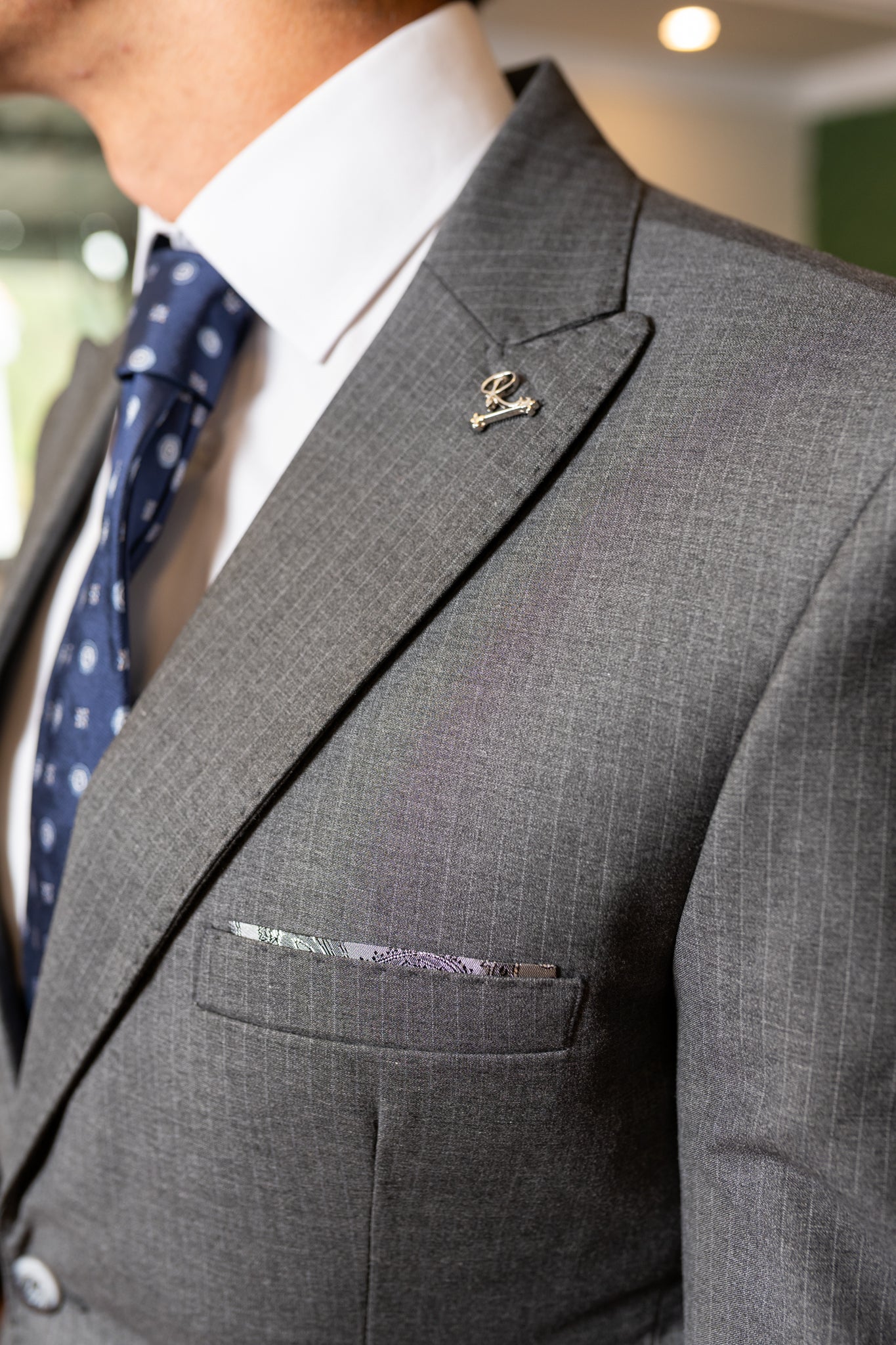 Costume Alfaiataria Chumbo Risca de giz 1125