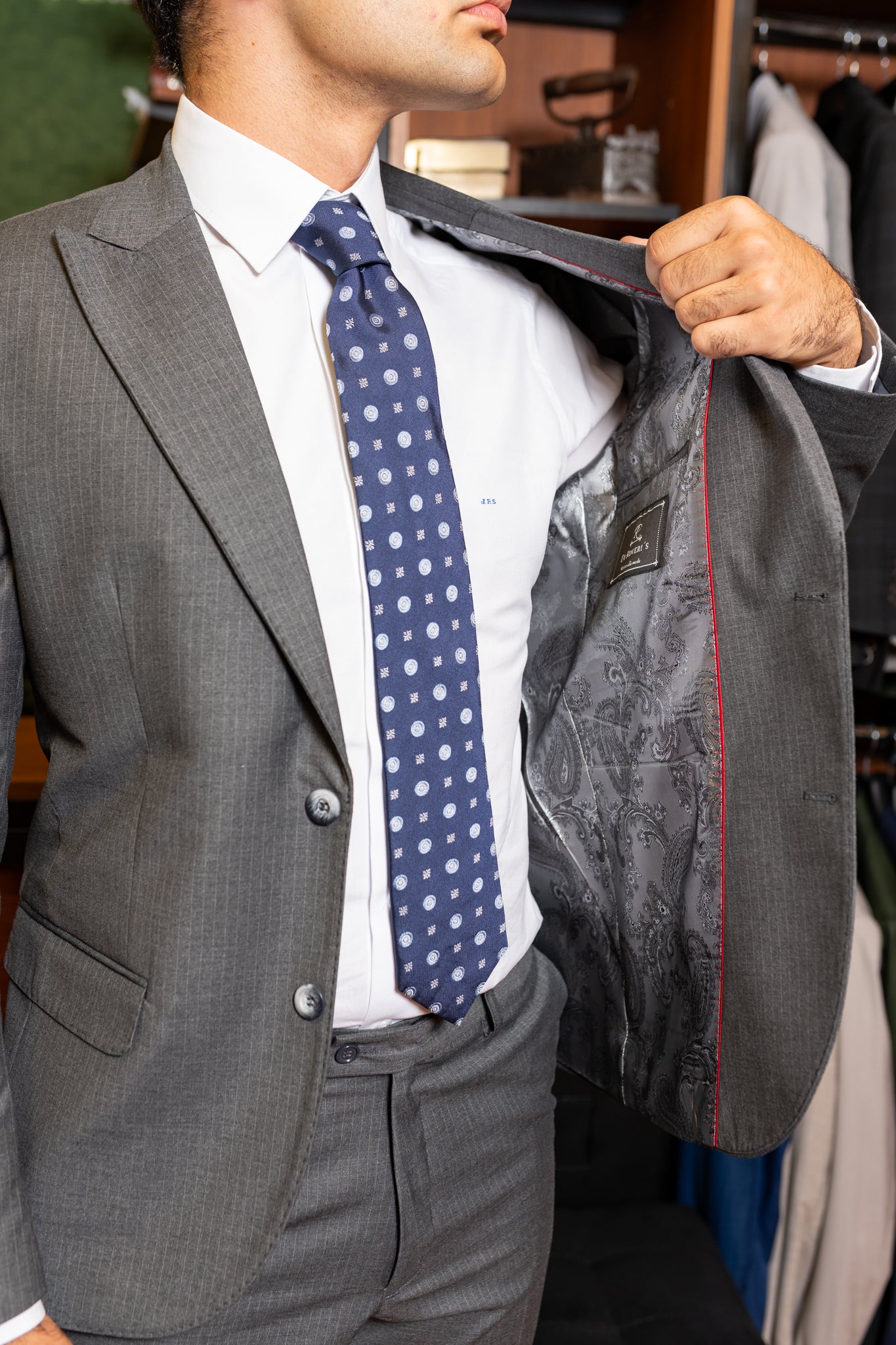 Costume Alfaiataria Chumbo Risca de giz 1125