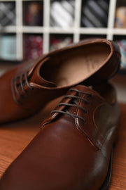 Sapato Oxford de Couro Tabaco