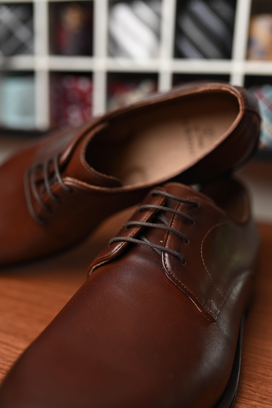 Sapato Oxford de Couro Tabaco