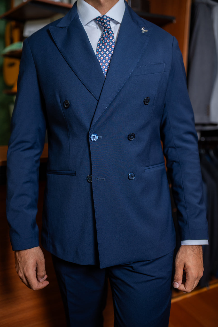Costume Napoli Transpassado Azul Marinho 0425