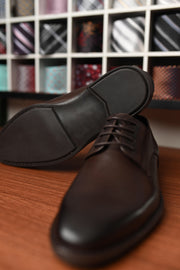 Sapato Sola de borracha Café Oxford