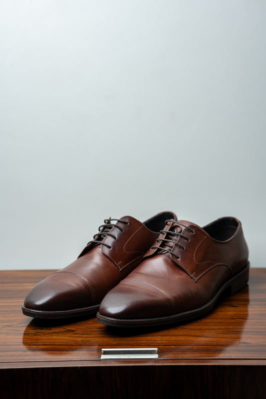 Sapato Social de Couro Sola de borracha Tabaco