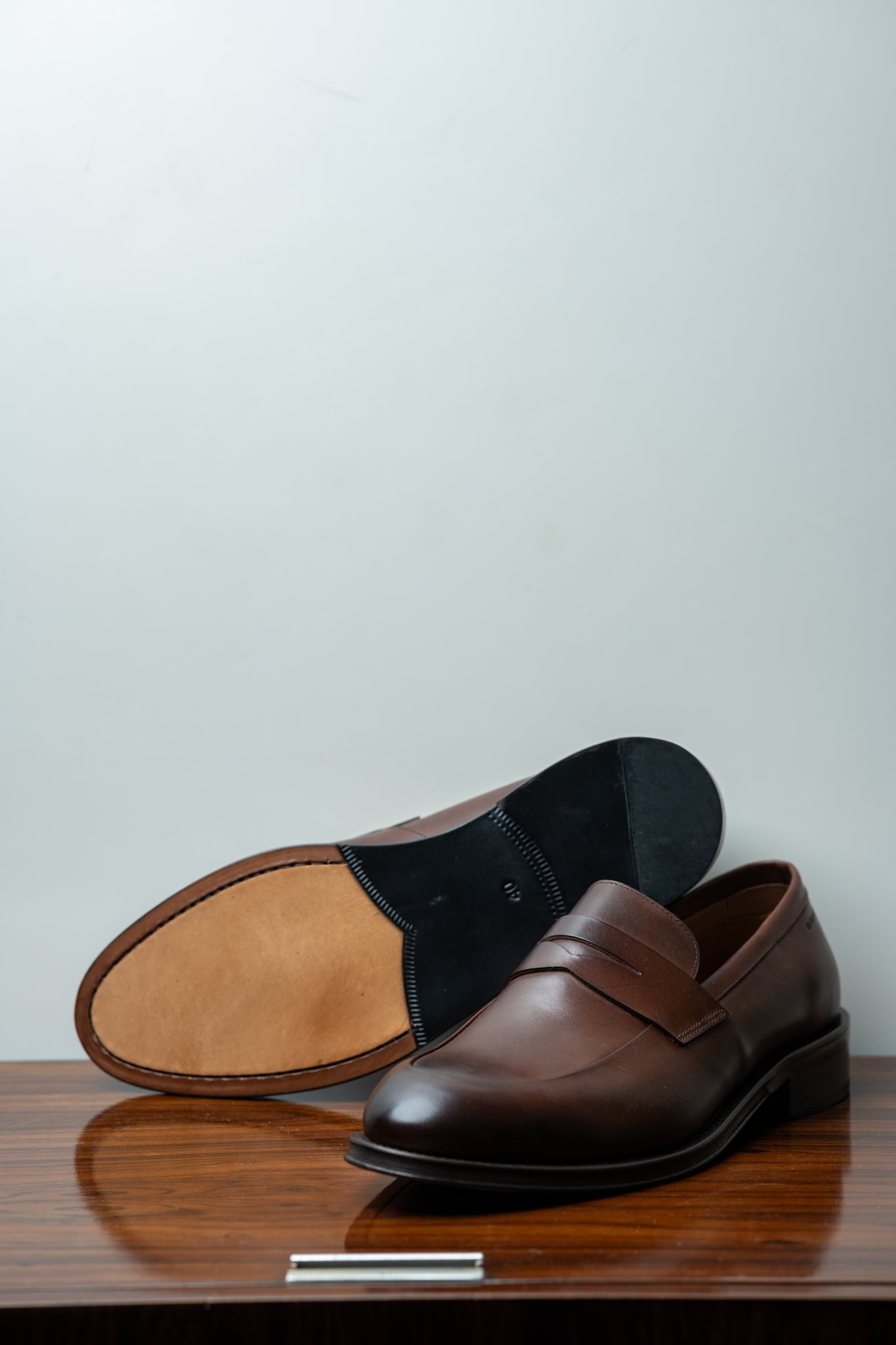 Sapato Loafer de Couro Marrom
